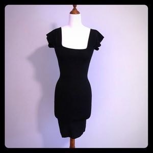 Flutter sleeve, mid knee bandage dress